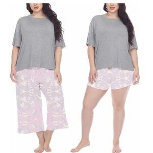 NWT Womens Honeydew Intimates 3pc Pajama Set Zion Tie-Dye Size 3X $65 H374